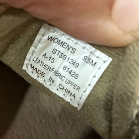 Sperry Top-Sider Angelfish Tan Linen Boat Shoes Women’s 9.5M Leather Trim - Picture 5 of 6